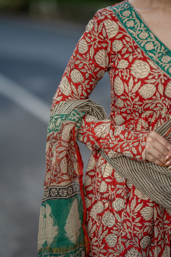 Nakshatra Bagru Hand Block Cotton Anarkali