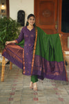๐ฟ โRegal Weave โ Purple & Green Pochampally Setโ