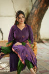 ๐ฟ โRegal Weave โ Purple & Green Pochampally Setโ