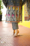 Grey Woven Grace Bloom Jamdani Charm