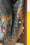 Grey Woven Grace Bloom Jamdani Charm