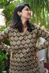 Vaidehi Golden Lattice Kurta Set
