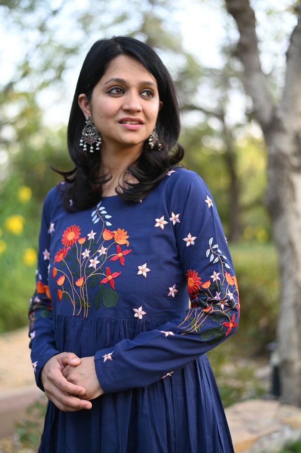 Amber Navy Blue Tiered Maxi Dress