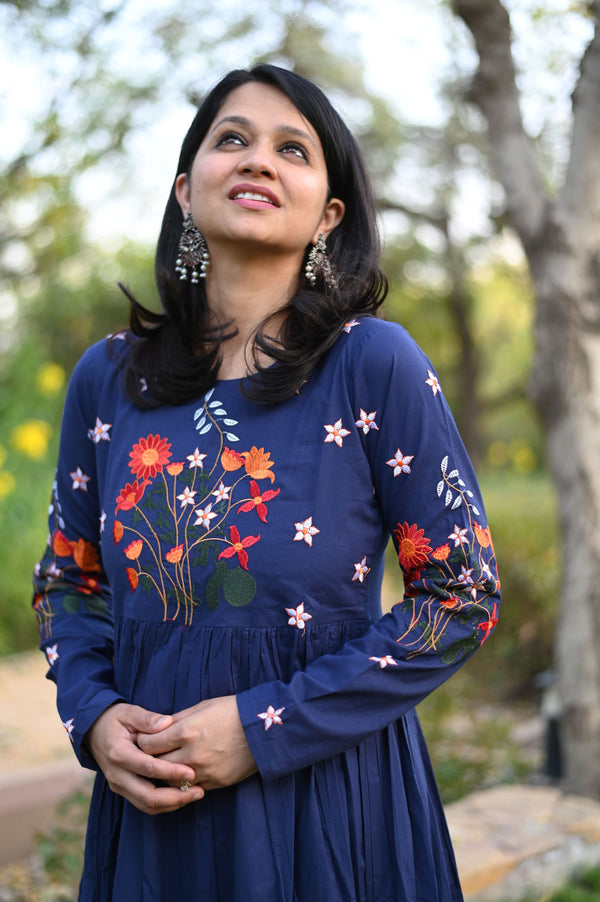 Amber Navy Blue Tiered Maxi Dress