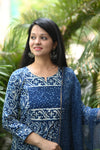 Meherbaan Indigo Bloom Handblock Suit Set πΏ