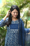 Meherbaan Indigo Bloom Handblock Suit Set πΏ