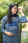 Meherbaan Indigo Bloom Handblock Suit Set πΏ