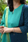Folk Teal Tranquility Handloom Suits Set