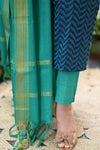 Folk Teal Tranquility Handloom Suits Set