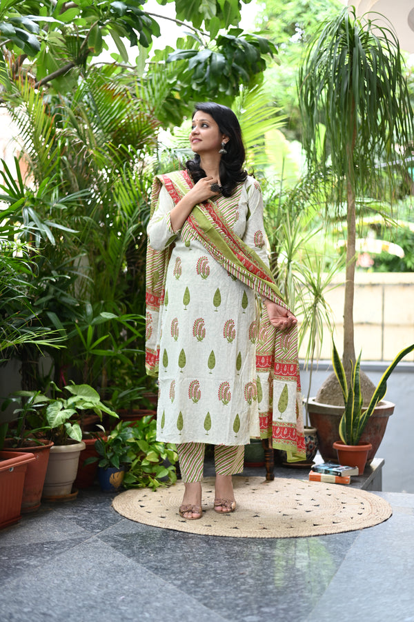 Dharna Botanical Breeze Kurta Set