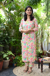 Aabha Floral Pastel Ethnic Kurta Set