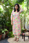 Aabha Floral Pastel Ethnic Kurta Set