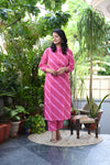 Suhani Pink Striped Casual Kurta Pant