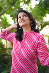 Suhani Pink Striped Casual Kurta Pant