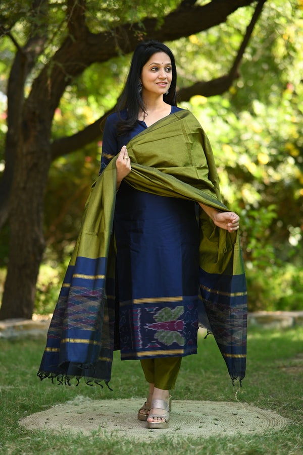 Varnika Elegant Pochampalli Silk Suit Set