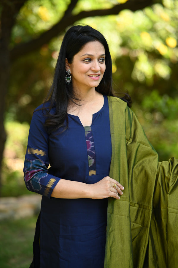 Varnika Elegant Pochampalli Silk Suit Set