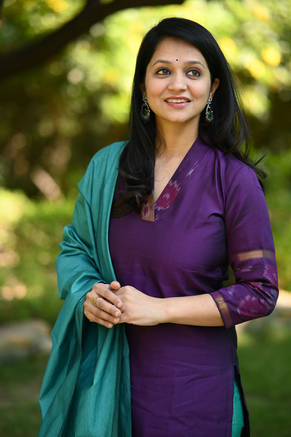 Anvika Pochampalli Silk Suit Set