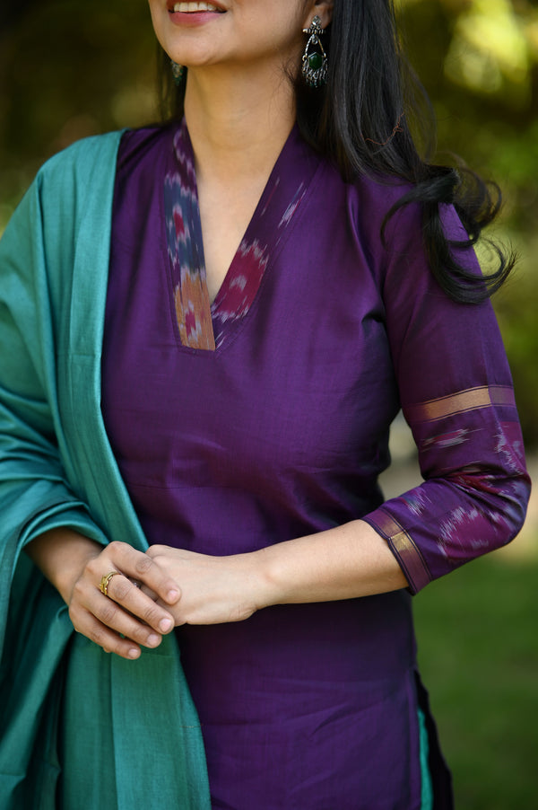 Anvika Pochampalli Silk Suit Set