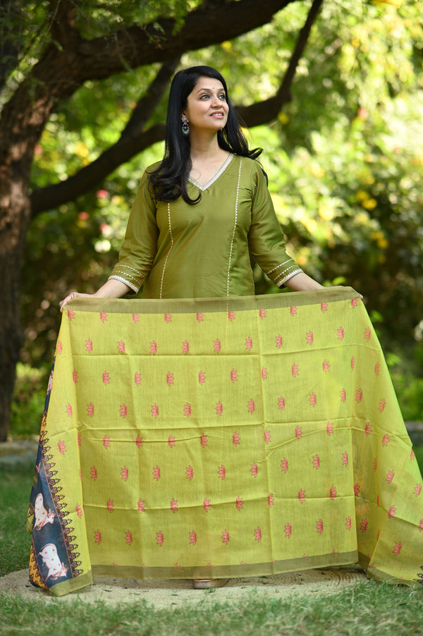 Varshini Silk Suit set with Chanderi Dupatta
