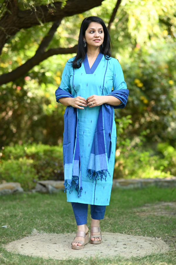 Neelambari South Cotton Set with Dupatta