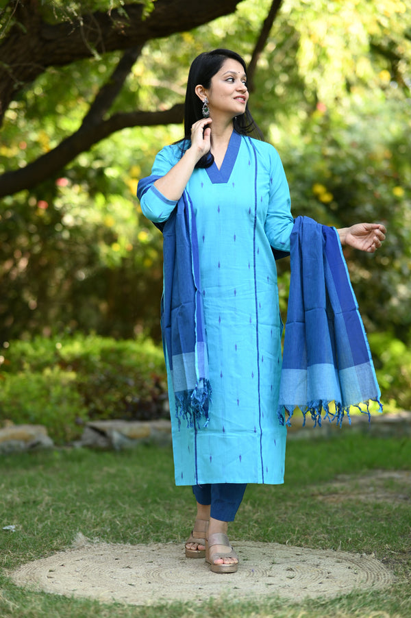 Neelambari South Cotton Set with Dupatta