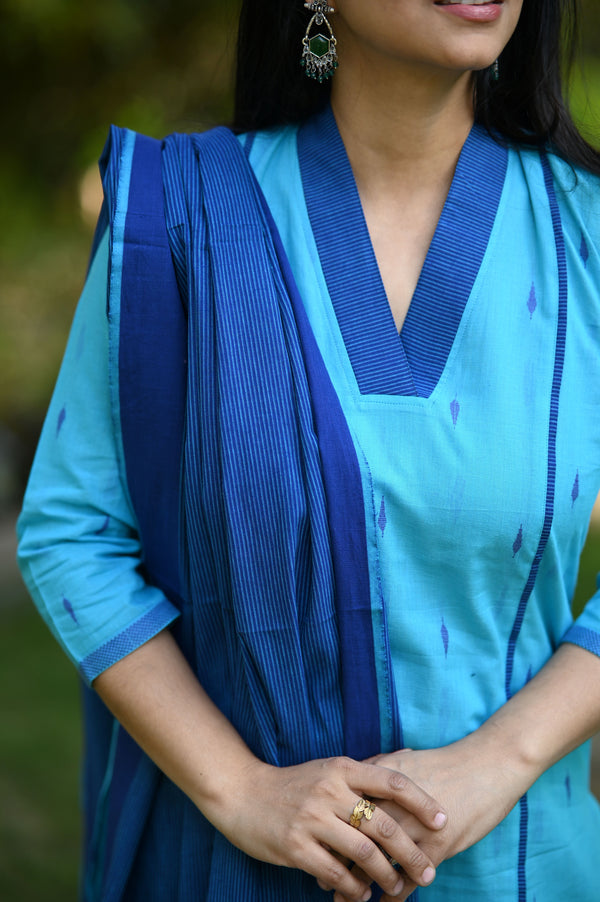 Neelambari South Cotton Set with Dupatta