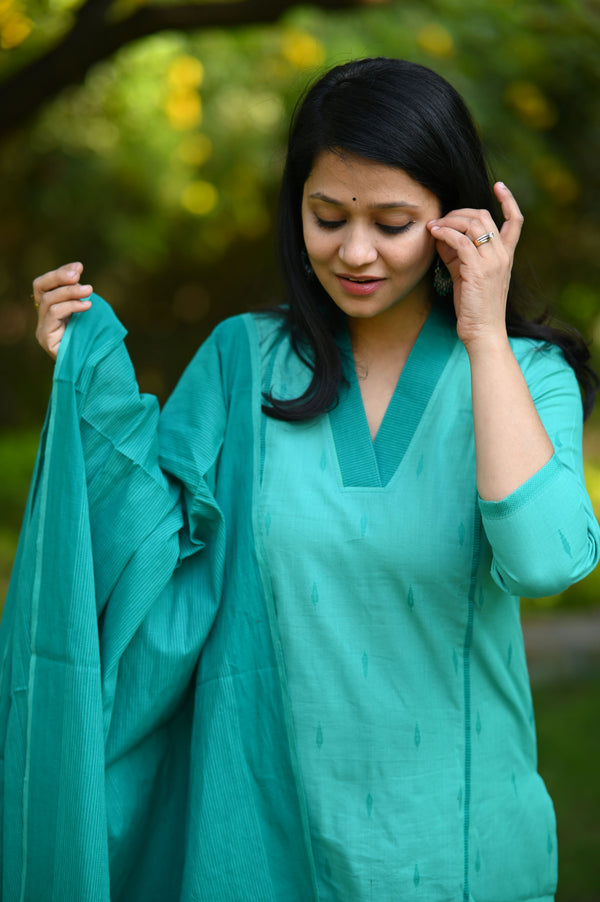 Neelambari South Cotton Set with Dupatta