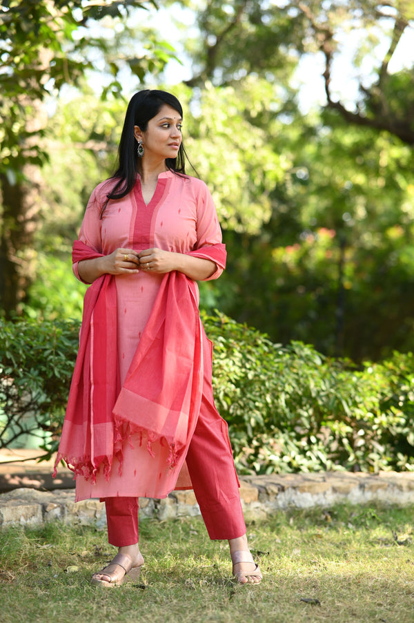Amrudh South Cotton Set with Dupatta