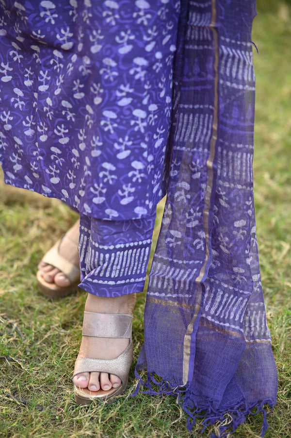 SrivaniBagru Hand Block Printed Suit Set