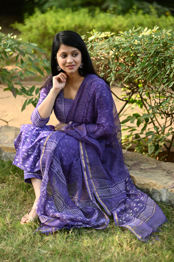 SrivaniBagru Hand Block Printed Suit Set