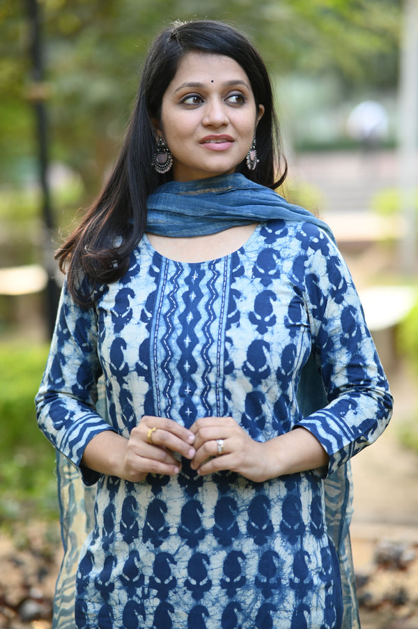 Tvesha Bagru Hand Block Printed Suit Set