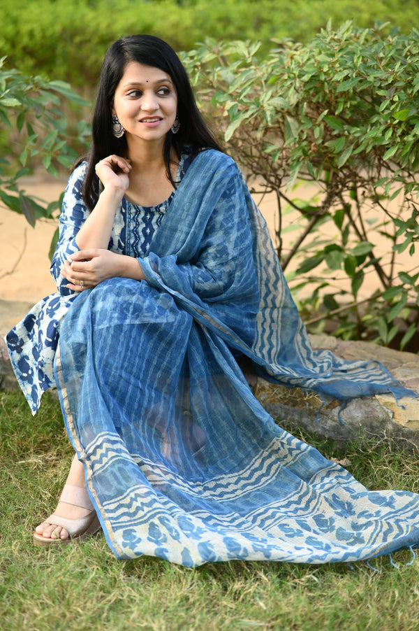 Tvesha Bagru Hand Block Printed Suit Set