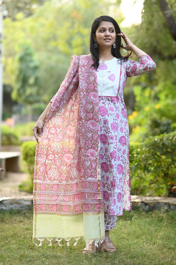 TrishitaBagru Hand Block Printed Suit Set