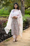 Gulraahi Hand Block Suit set with Dupatta
