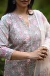 Gulraahi Hand Block Suit set with Dupatta