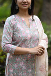 Gulraahi Hand Block Suit set with Dupatta