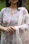 Gulraahi Hand Block Suit set with Dupatta