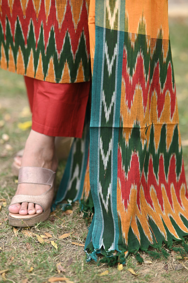 Pochampally Tejasvini Ikkat Cotton Suit Set