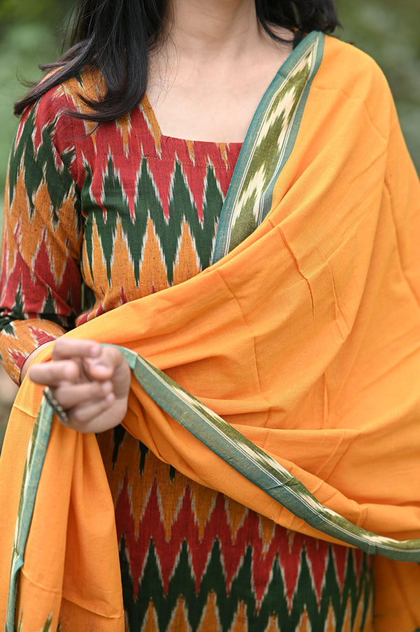 Pochampally Tejasvini Ikkat Cotton Suit Set