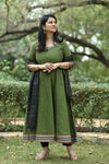 Olive Black Elegance Anarkali