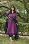 TanmayaRoyal Plum & Navy Anarkali