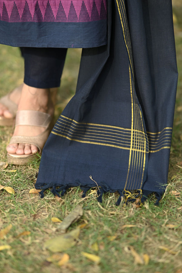 TanmayaRoyal Plum & Navy Anarkali