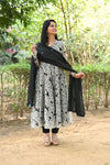 Noir Blossom Chanderi Anarkali Set
