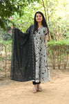 Noir Blossom Chanderi Anarkali Set