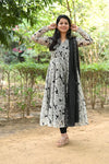 Noir Blossom Chanderi Anarkali Set