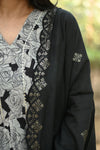 Noir Blossom Chanderi Anarkali Set