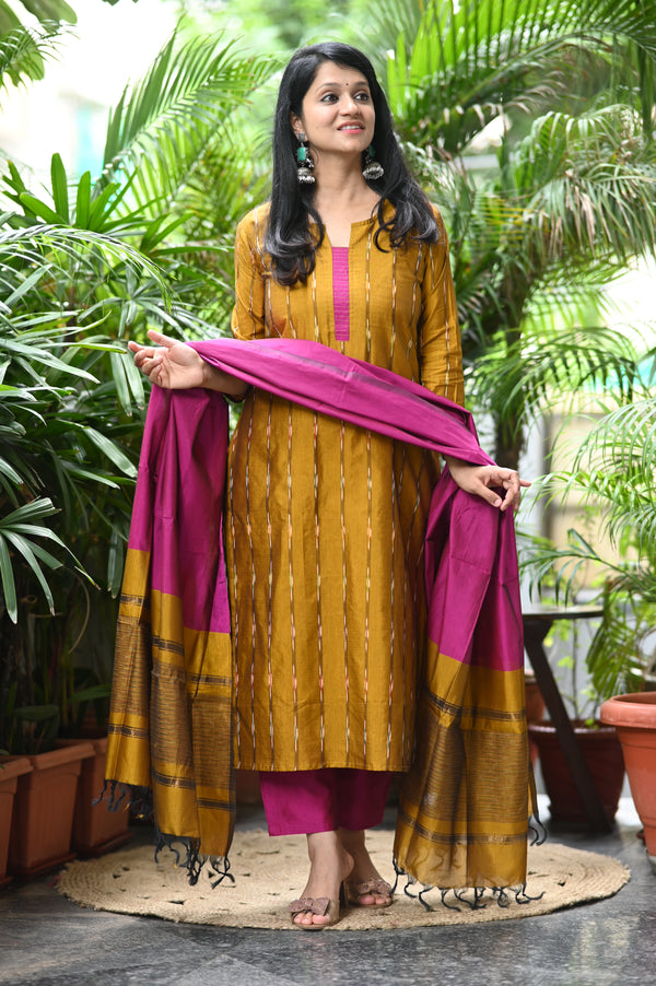 💫 Iraja- The Silk Harmony Embrace Regal Contrast in Pochampally Silk Elegance 💫