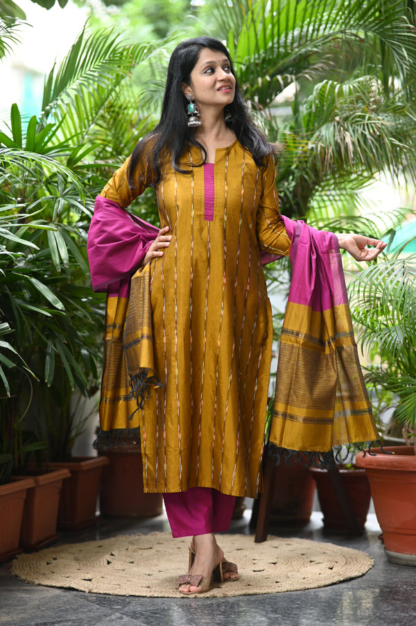 💫 Iraja- The Silk Harmony Embrace Regal Contrast in Pochampally Silk Elegance 💫