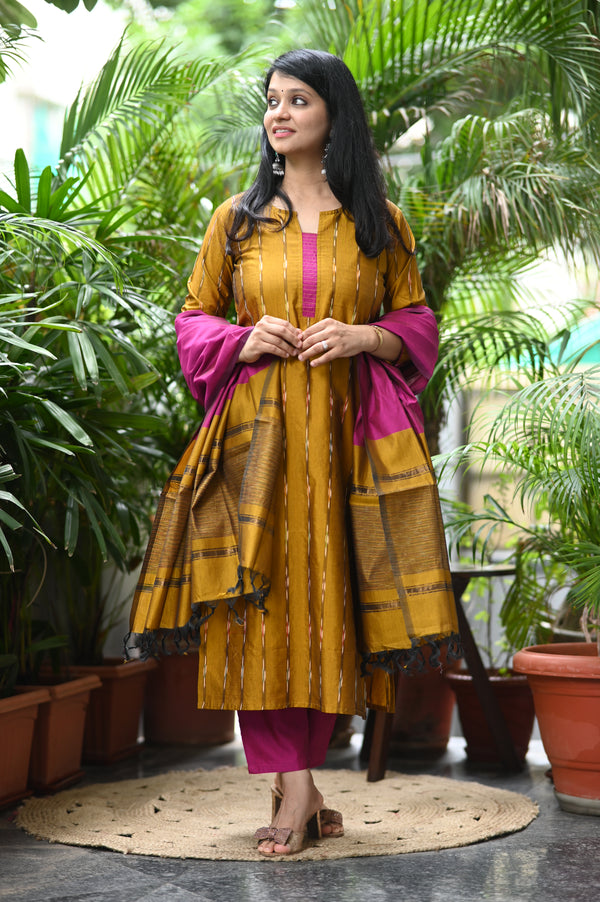 💫 Iraja- The Silk Harmony Embrace Regal Contrast in Pochampally Silk Elegance 💫