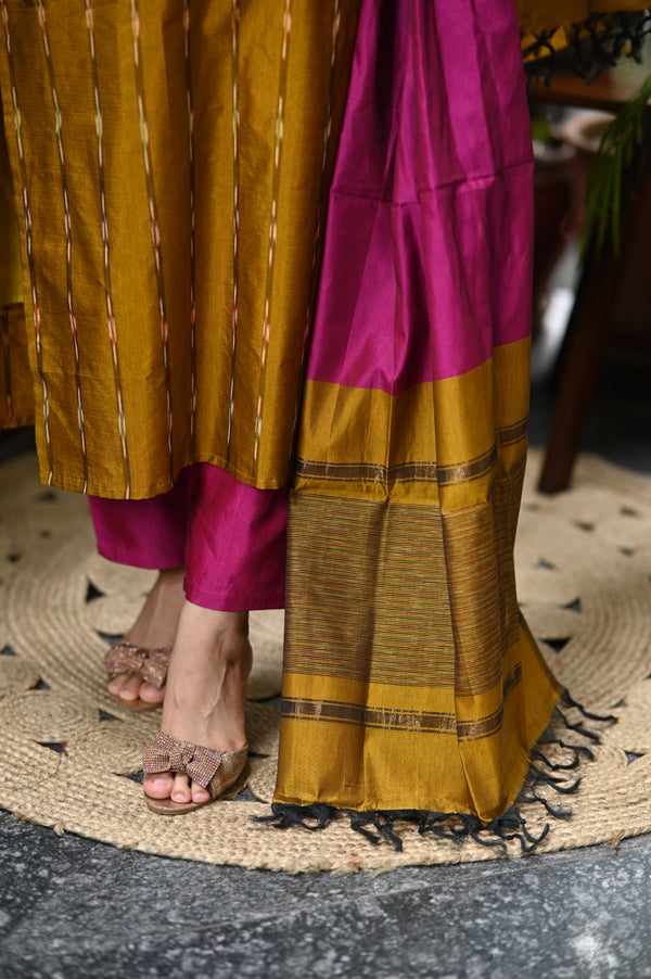 💫 Iraja- The Silk Harmony Embrace Regal Contrast in Pochampally Silk Elegance 💫